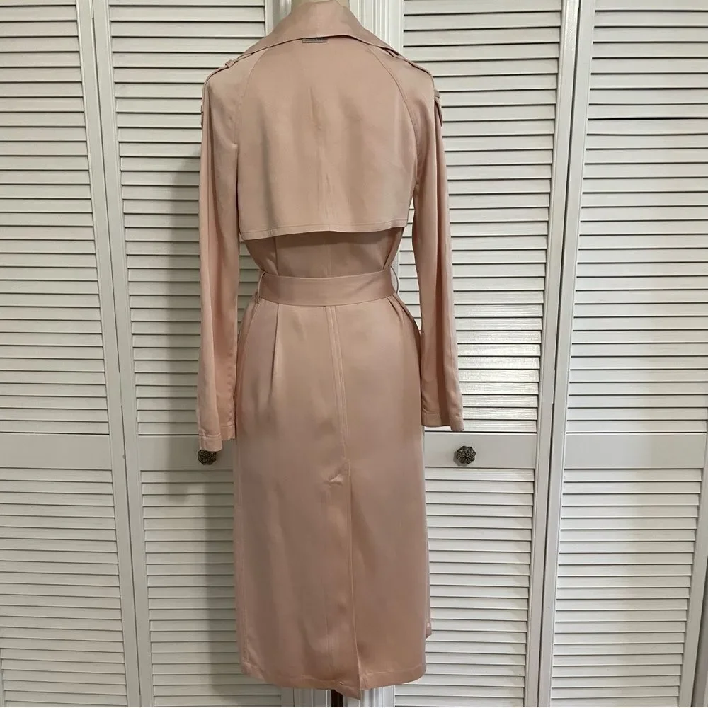 Soia & Kyo Marinella Ballet Pink Straight Fit Trench Coat Sz-XXS